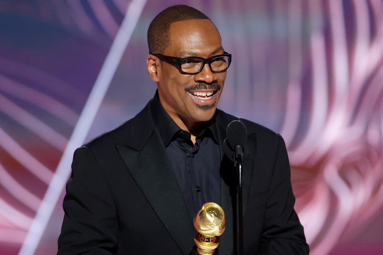 Honoree Eddie Murphy accepts the Cecil B. DeMille Award.