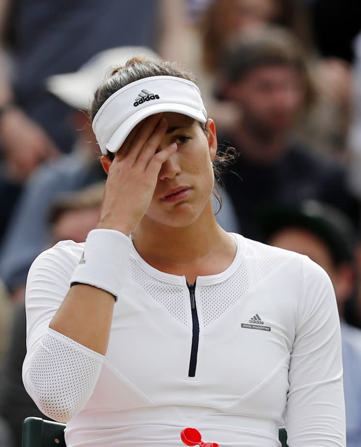 Garbine Muguruza fell to Jana Cepelova in a stunning upset. (AP Photo/Ben Curtis)