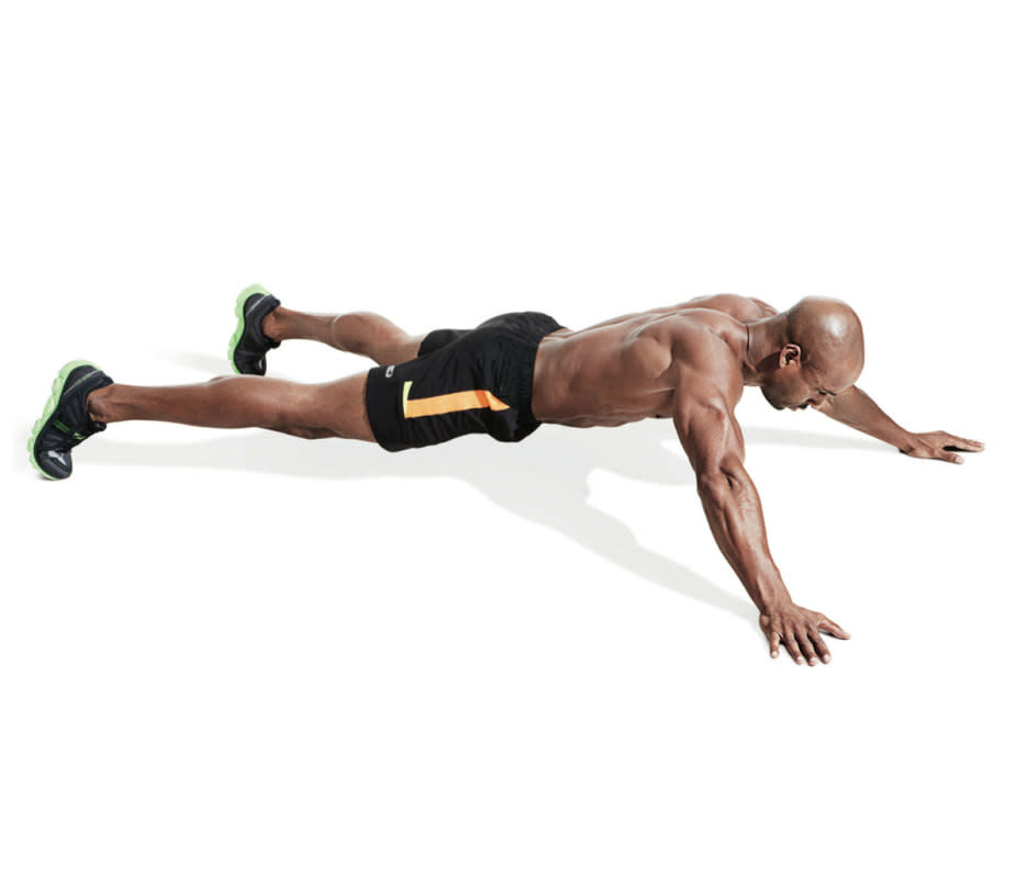 How to do it<ol><li>Get into pushup position.</li><li>Move your arms and feet apart as wide as possible—your body will make a star shape.</li><li>Hold the position with your torso straight and abs braced for 30 seconds.</li></ol>