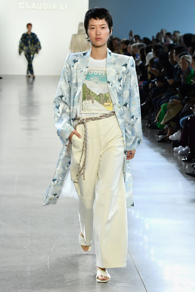 A model walks the runway in the Claudia Li show during New York Fashion Week, Sept. 9, 2018. (Photo: Getty)