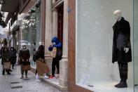 First day of the re-opening of retail stores, amid the coronavirus disease (COVID-19) pandemic, in Athens