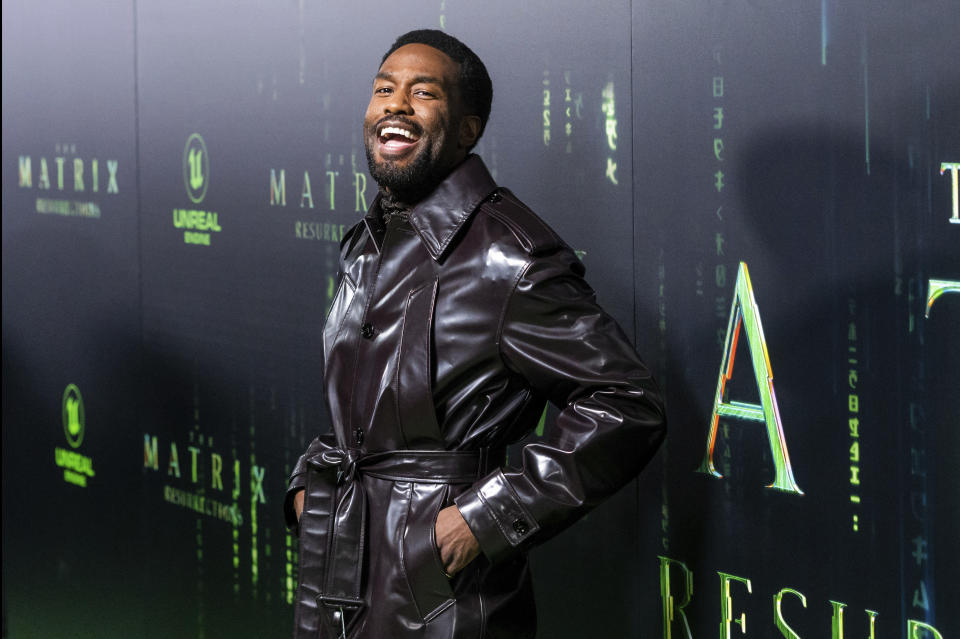 Yahya Abdul-Mateen II arrives at the premiere of The Matrix Resurrections