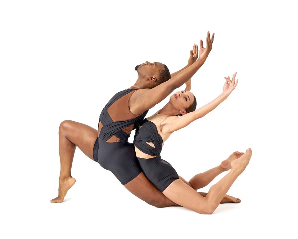 Mutual Dance Theatre will present the renowned PHILADANCO! at the Aronoff Center Jan. 21-22. Seen here are Phildanco! members Mikaela Fenton and Victor Lewis, Jr. performing in Ray Mercer’s “This Place.”