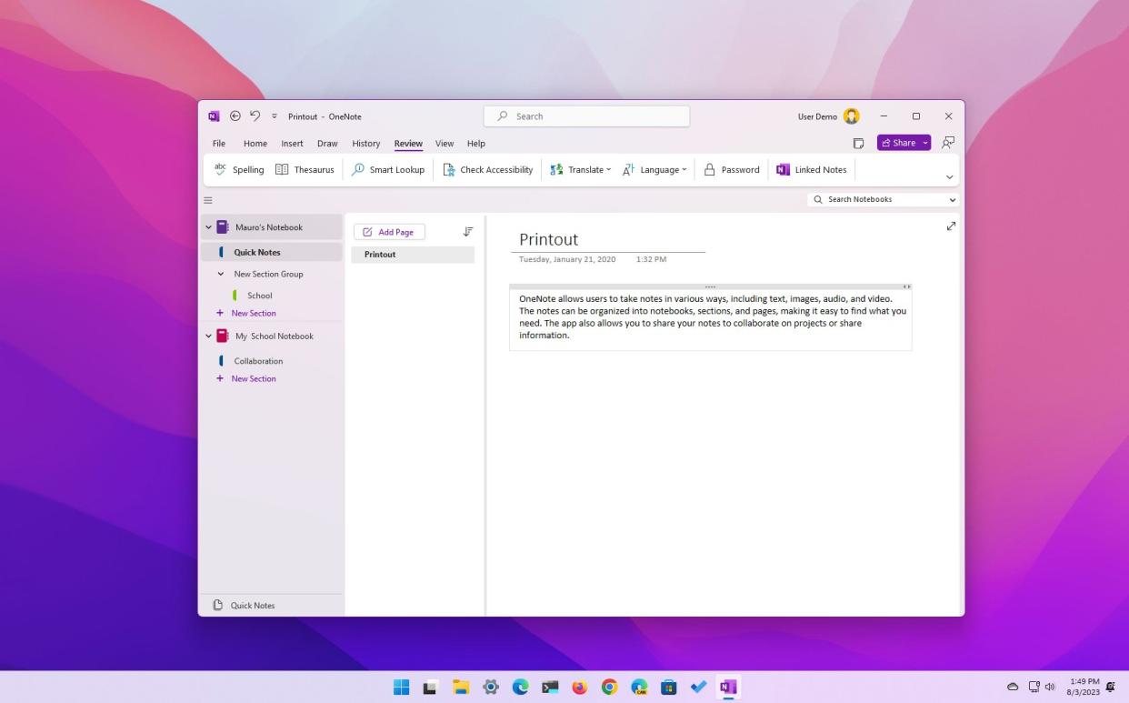  OneNote 