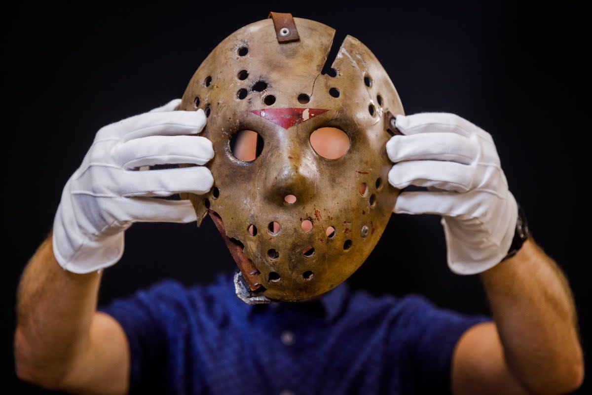 The hockey mask from ‘Friday The 13th Part VI: Jason Lives’ was auctioned in 2022 (Tristan Fewings/Getty Images)