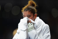 Nur Tatar of Turkey cries after losing the Women's -67kg Taekwondo Gold Medal Final on Day 14 of the London 2012 Olympic Games at ExCeL on August 10, 2012 in London, England. (Photo by Michael Regan/Getty Images)