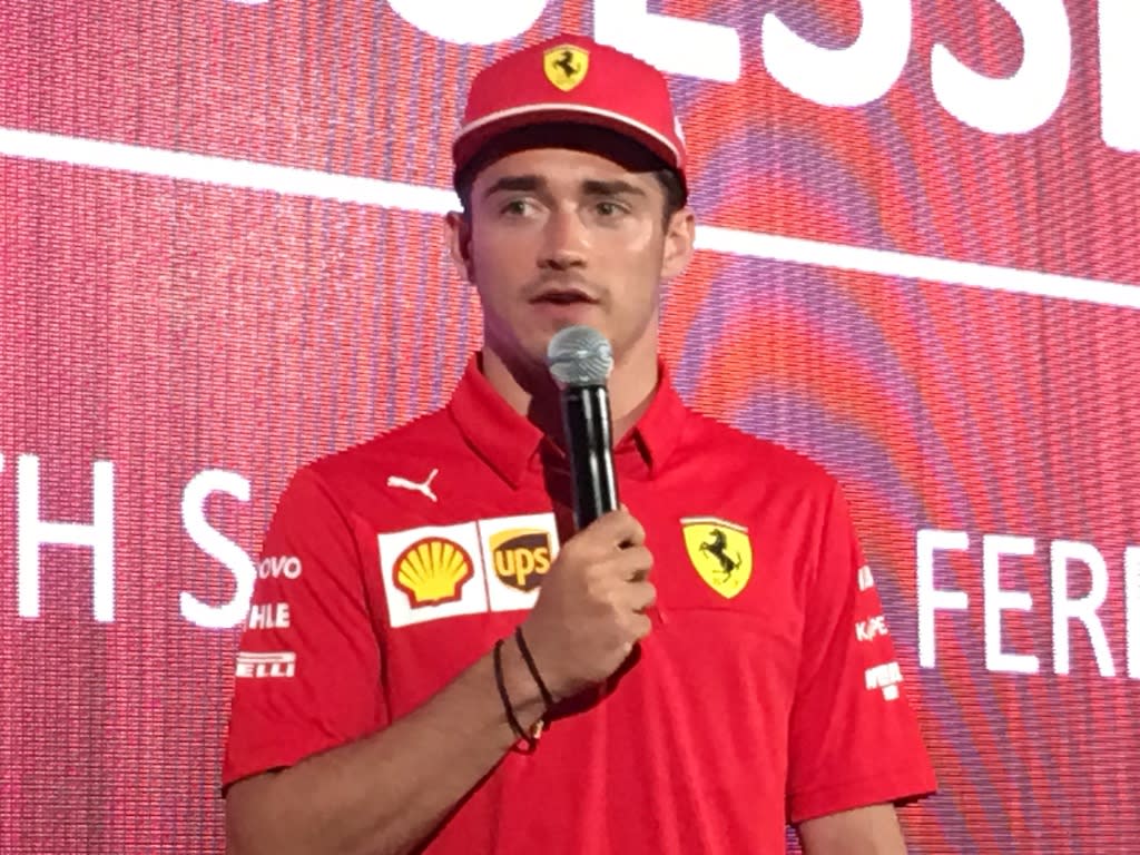 Ferrari driver Charles Leclerc during a team function at Como Dempsey. (PHOTO: Chia Han Keong/Yahoo News Singapore)