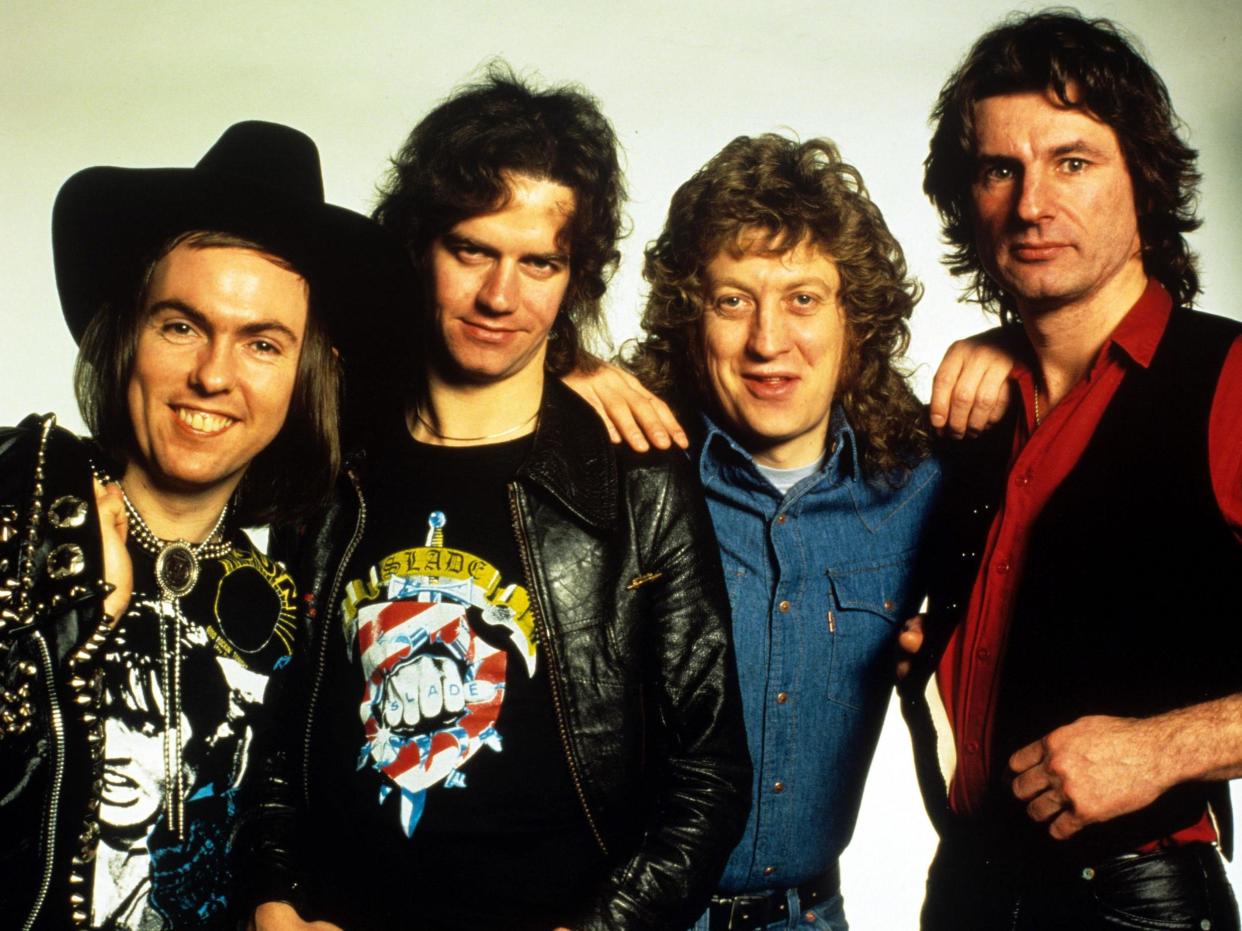 Noddy Holder, Dave Hill, Jimmy Lea and Don Powell of Slade in 1981: Rex Features