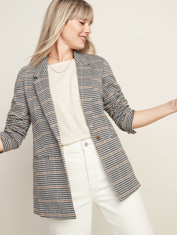 Old Navy Oversized Patterned Blazer for Women