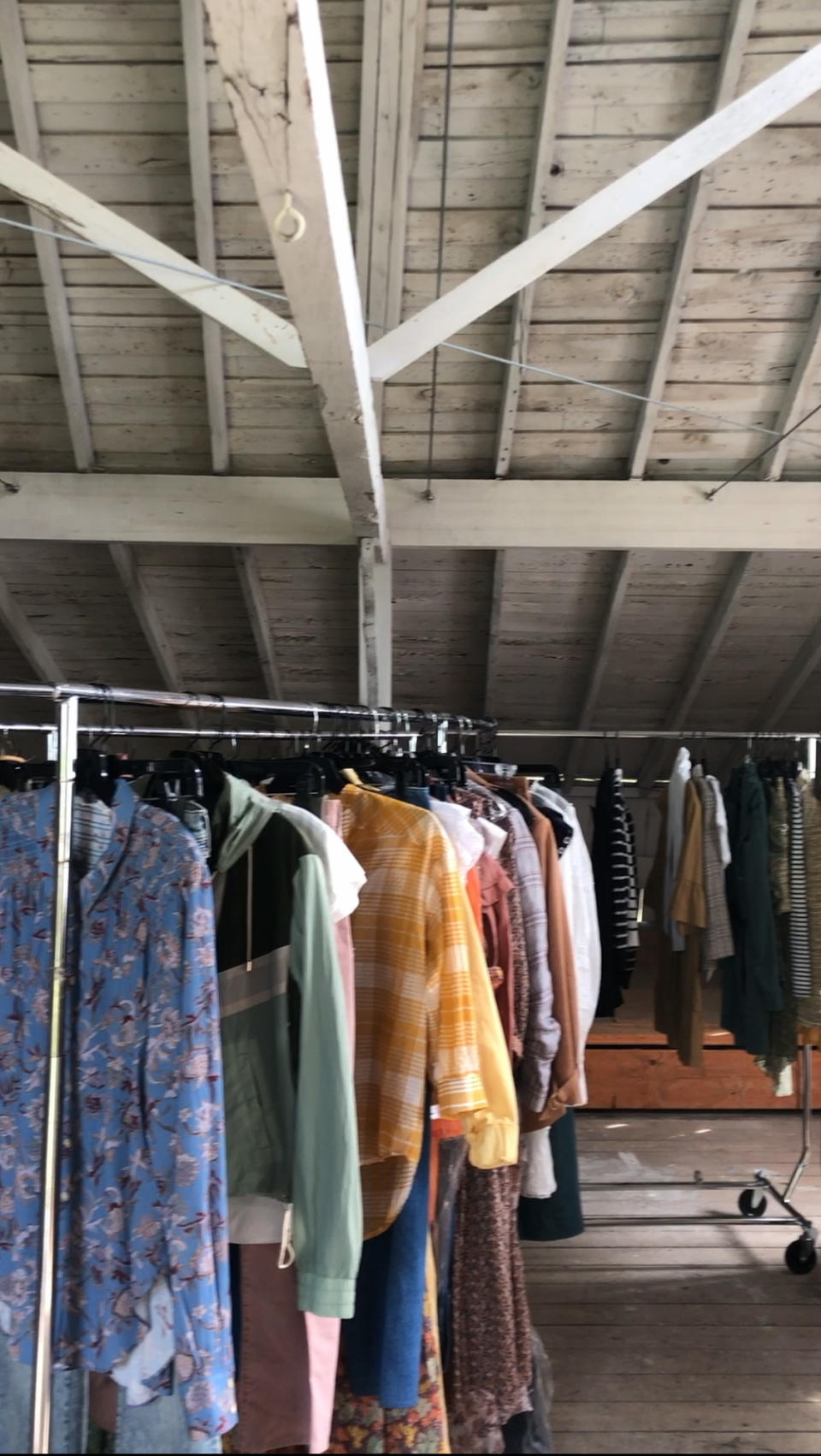 <p>"The clothes and change rooms were in a barn at the front of the property — which both gave them space from everything else like catering and makeup stations *and* a gorgeous backdrop."</p>