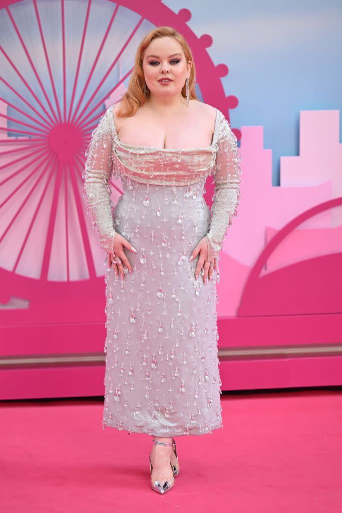 london, england july 12 nicola coughlan attends the barbie european premiere at cineworld leicester square on july 12, 2023 in london, england photo by samir husseinwireimage