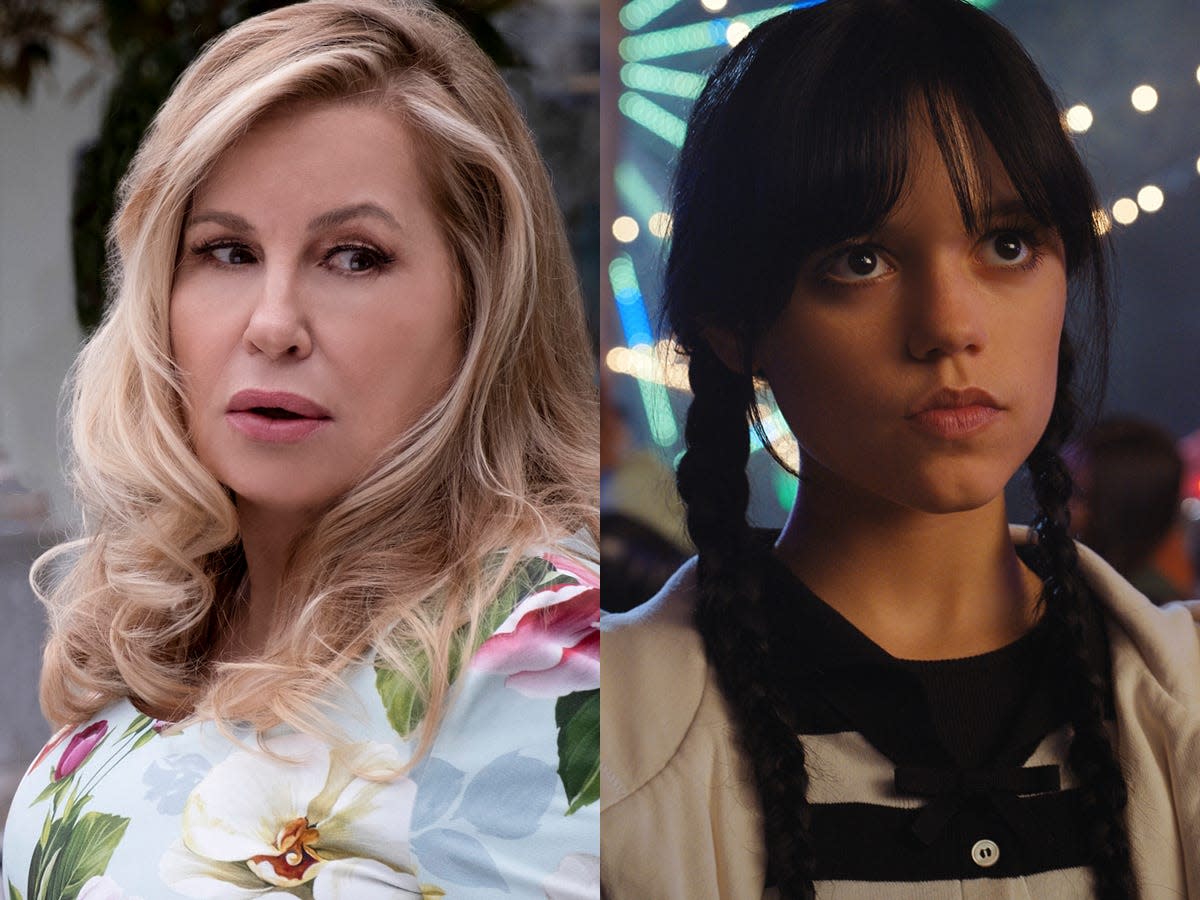 Jennifer Coolidge on "The White Lotus;" Jenna Ortega on "Wednesday"