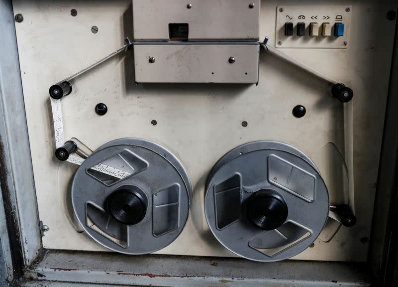 A view shows old equipment covered with dust at the disused Burevisnyk state-run military plant in Kiev