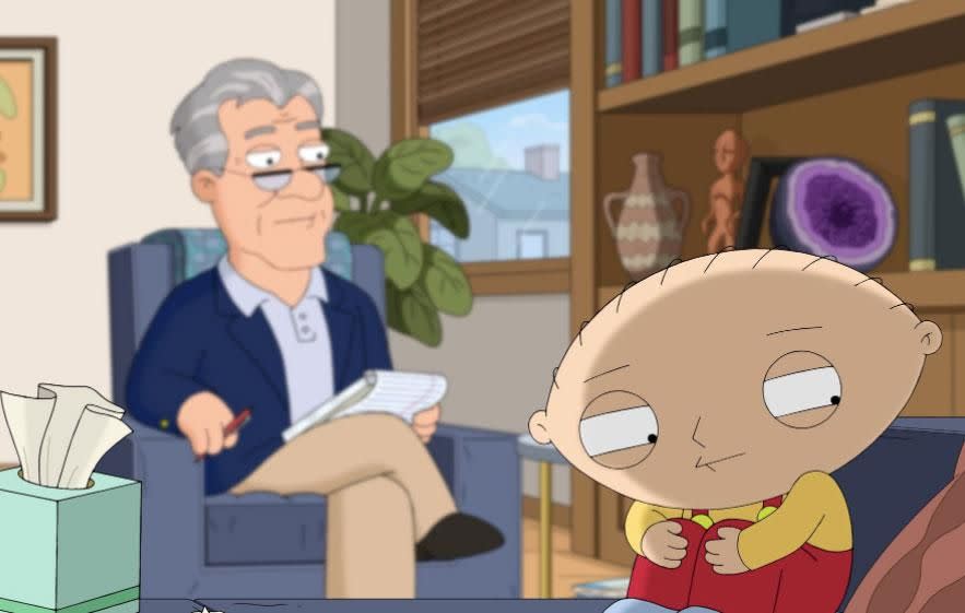 The entire episode featured Stewie meeting with a psychiatrist to air some of his deepest secrets. Source: Fox