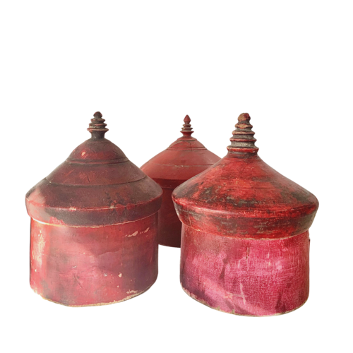 Red Distressed Wood Boxes