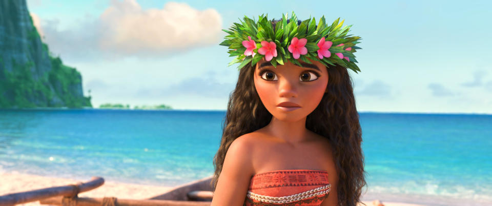 Moana in a scene from the 2016 film of the same name