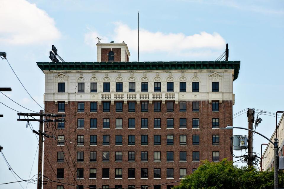 The outside of a building.