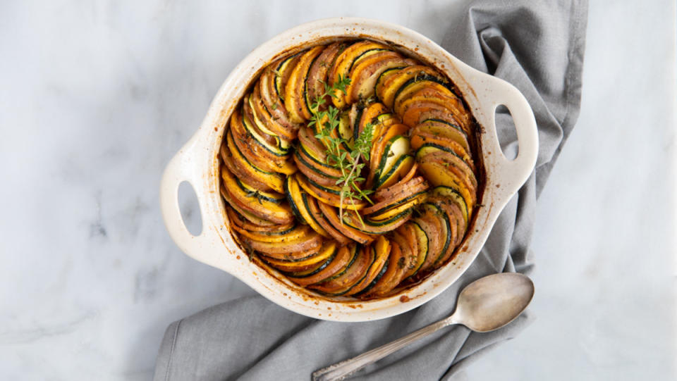 <p>Lakewinds</p><p><strong>Get the recipe here: <a href="https://www.lakewinds.coop/recipes/all/root-vegetable-ratatouille/" rel="nofollow noopener" target="_blank" data-ylk="slk:Root Vegetable Ratatouille;elm:context_link;itc:0;sec:content-canvas" class="link ">Root Vegetable Ratatouille</a></strong></p>