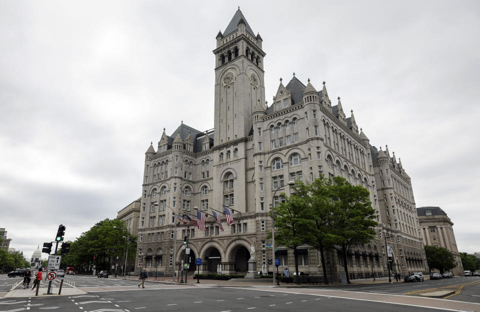 The former Trump International Hotel at the Old Post Office building in Washington in May 2022, shortly after the Trump family completed the hotel's sale. 