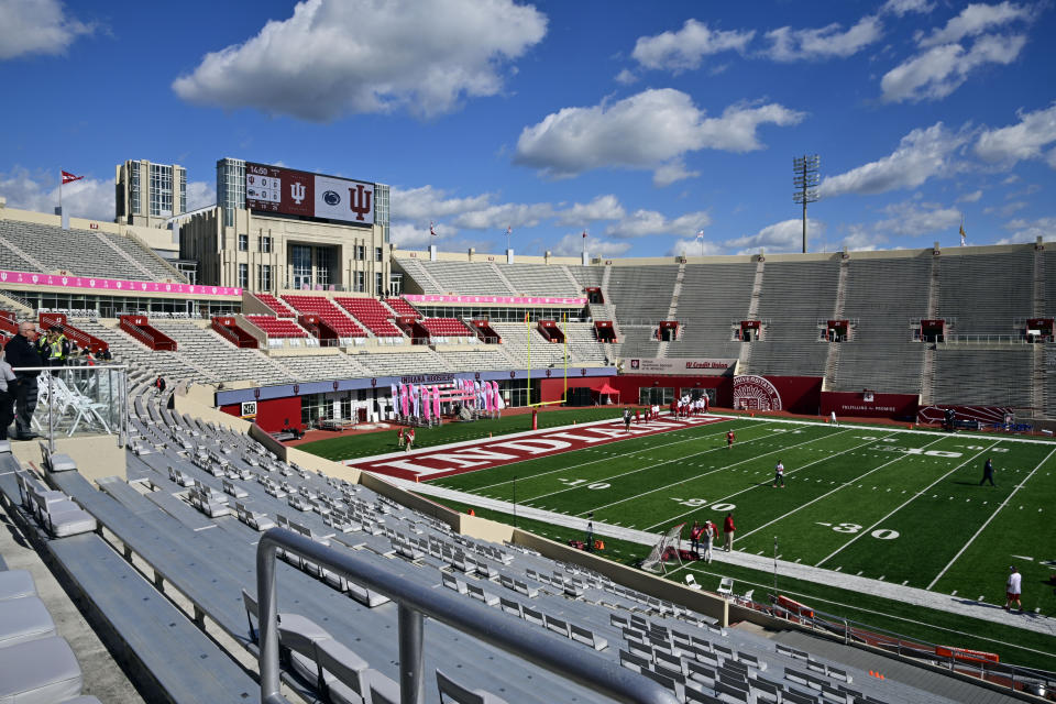 Oct 20, 2018; Bloomington, IN, USA; A view of the north end zone before the game between the Indiana Hoosiers and Penn State Nittany Lions at Memorial Stadium . Mandatory Credit: Marc Lebryk-USA TODAY Sports