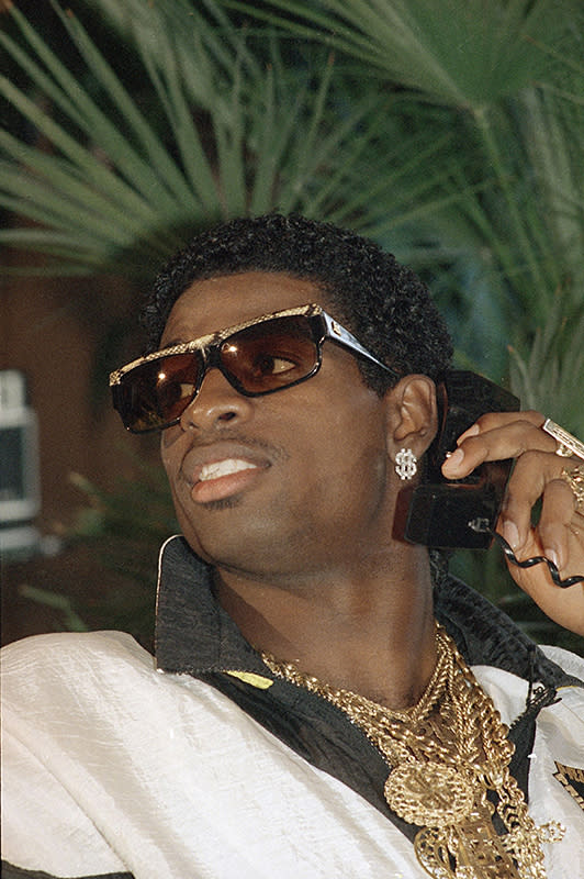 Sanders waits for his selection in the NFL draft in April 1989<span class="copyright">AP</span>