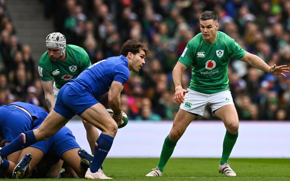 Jonathan Sexton of Ireland and Antoine Dupont of France - Six Nations permutations: Can France beat Ireland to championship title? - Getty Images/Harry Murphy