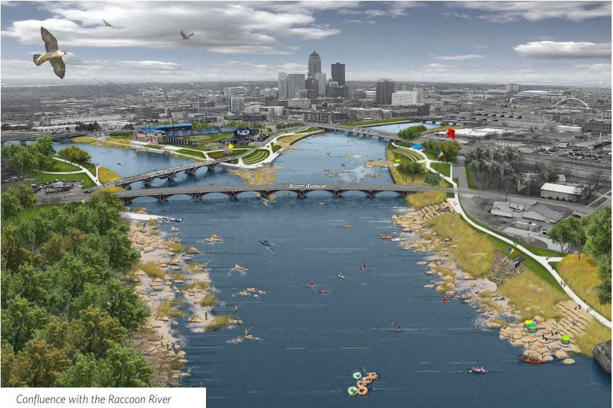 The water trails vision at the confluence of the Des Moines and Raccoon rivers.