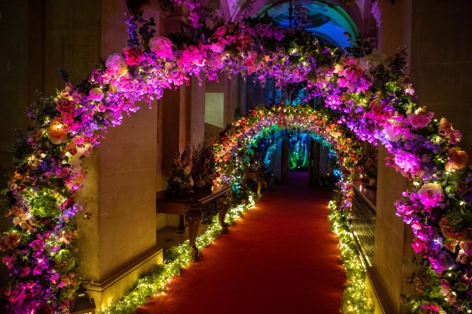 Indoor arches of light displays