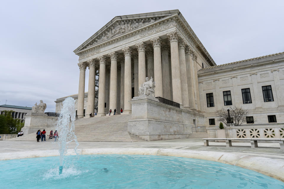 The Supreme Court is seen on Capitol Hill in Washington, Friday, April 14, 2023. (AP Photo/J. Scott Applewhite)