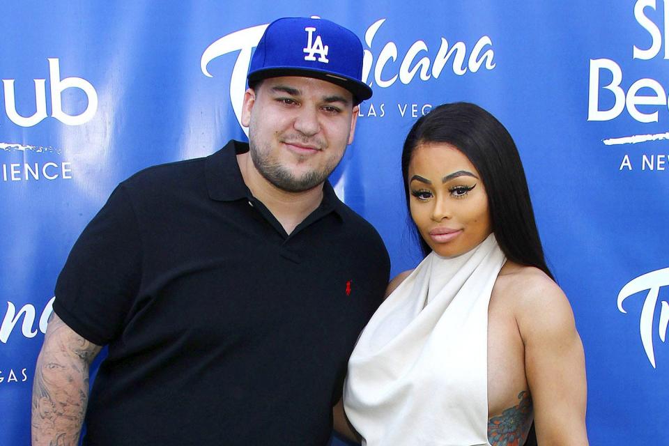 Rob pictured with his ex girlfriend, Blac Chyna (Rex)