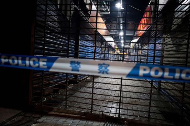 PHOTO: FILE - Members of staff of the Wuhan Hygiene Emergency Response Team conduct searches on the closed Huanan Seafood Wholesale Market in the city of Wuhan, in the Hubei Province, Jan. 11, 2020. (Noel Celis/AFP via Getty Images, FILE)