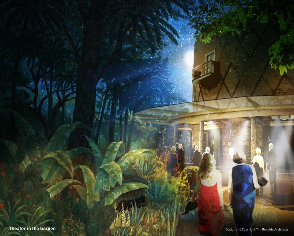 An architectural rendering for the proposed Theater in the Garden in Naples