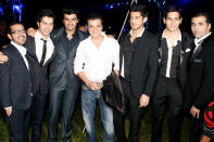 Bollywood's young brigade pose with Sanjay Kapoor and Karan Johar.