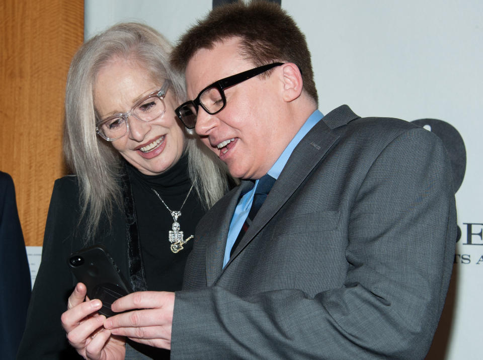 Penelope Spheeris and Mike Myers attends Academy Of Motion Picture Arts And Sciences Hosts A "Wayne's World" Reunion at AMPAS Samuel Goldwyn Theater on April 23, 2013 in Beverly Hills