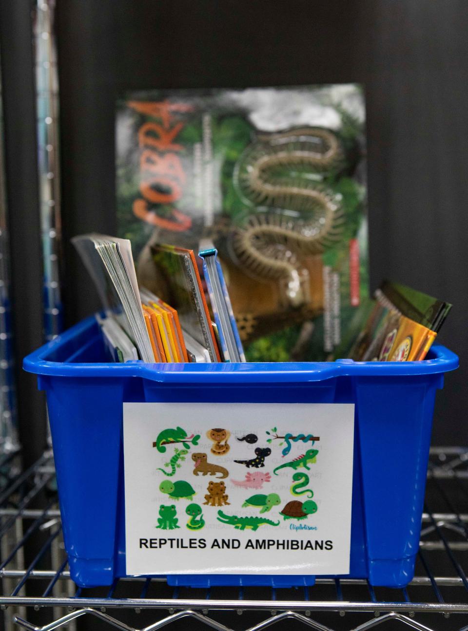 Books in bins in the new Science of Reading Book Room at Huntington Elementary on Jan. 10, 2023 in Chillicothe, Ohio.