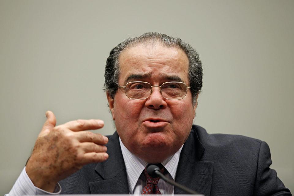 A head-and-shoulders photo of the late Supreme Court Justice Antonin Scalia.