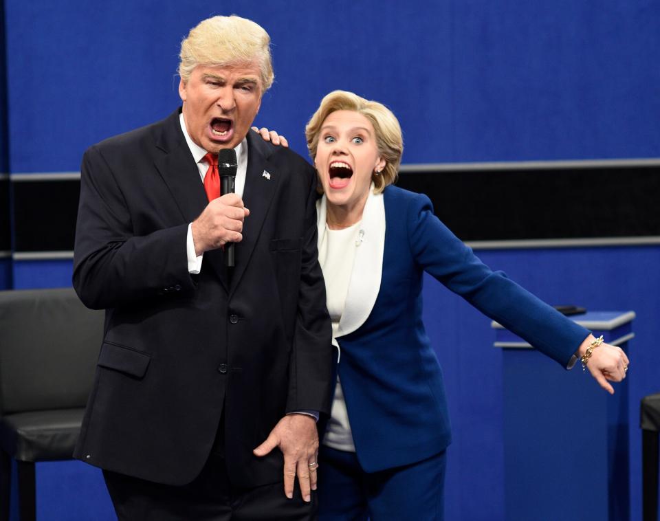 Alec Baldwin as Republican Presidential Candidate Donald Trump and Kate McKinnon as Democratic Presidential Candidate Hillary Clinton