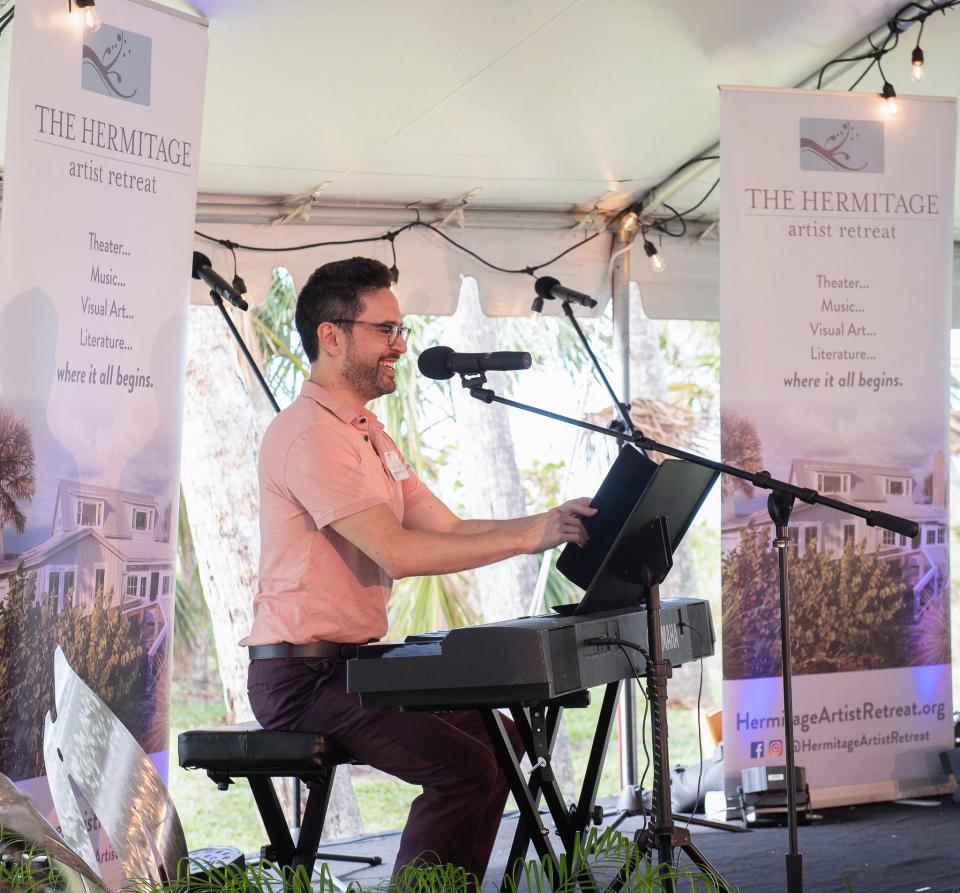 Hermitage Fellow and acclaimed musical composer Adam Gwon headlined the event, performing featured songs from his musical "Scotland PA."