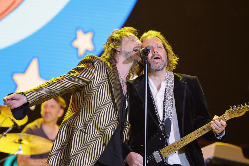 Brothers Chris (left) and Rich Robinson on stage in May (Getty Images for Stagecoach)