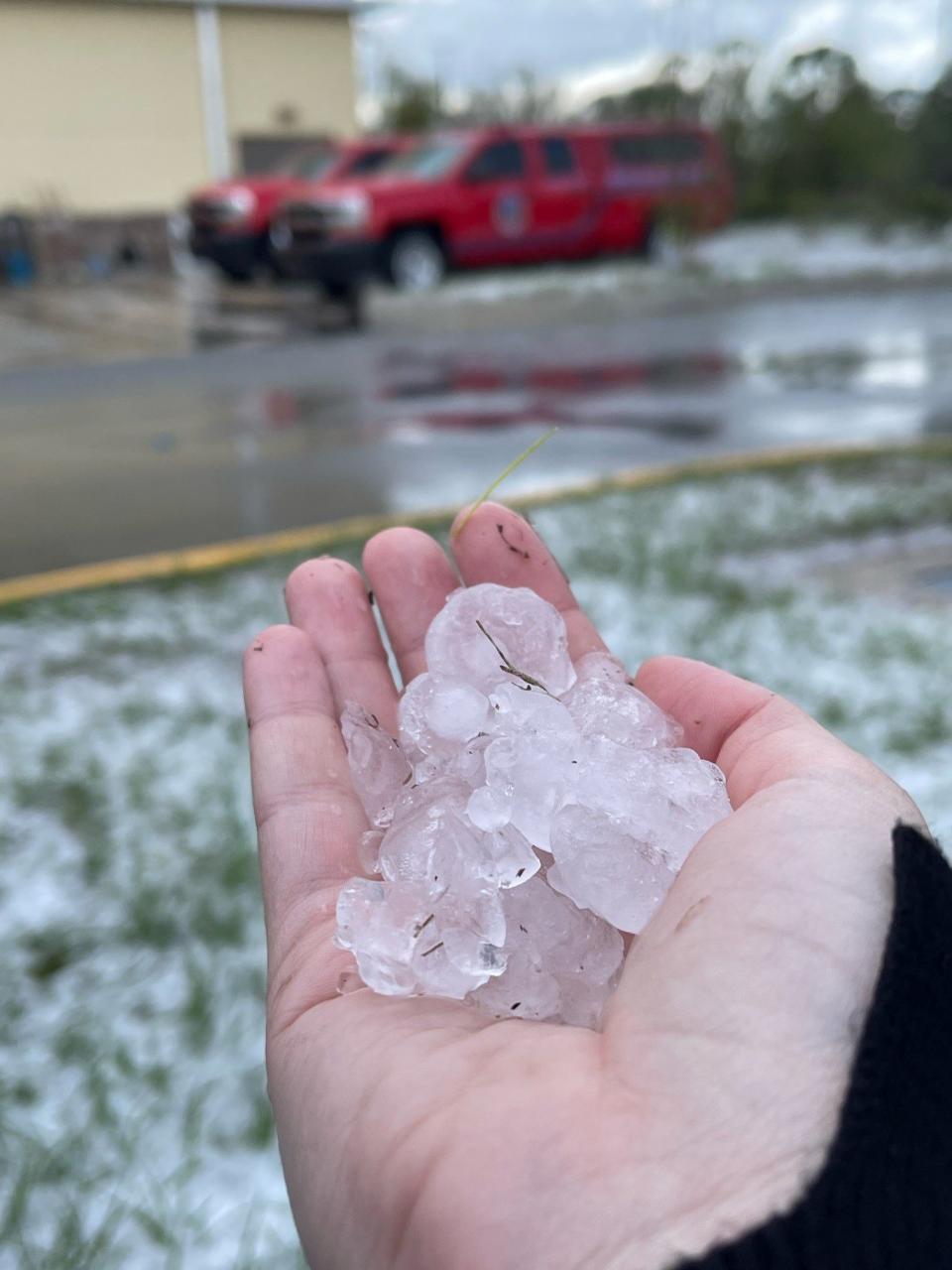 Hail in Groveland.