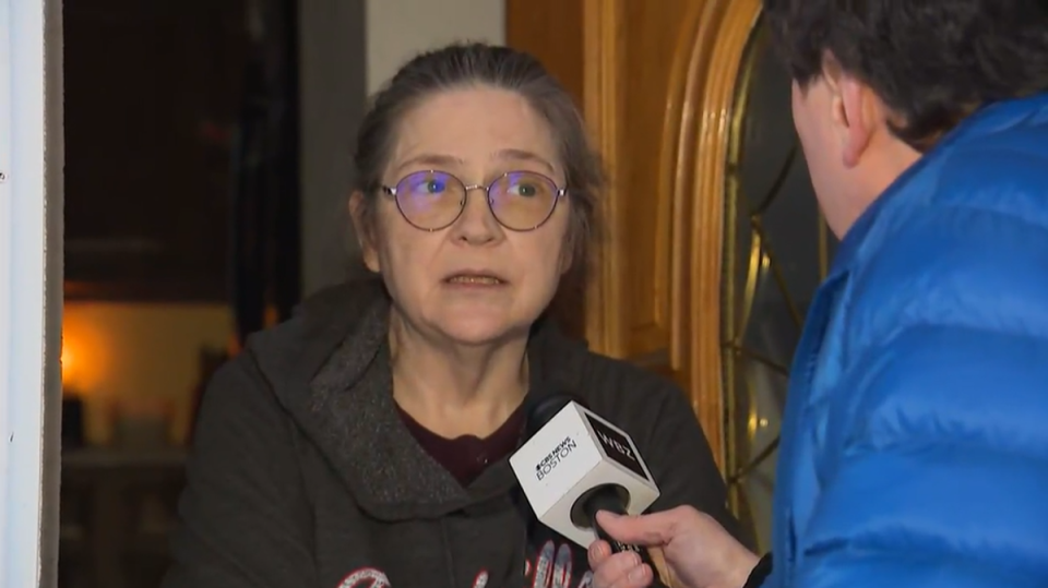 Ms Doucette denied to local reporters that she poisoned her husband (WBZ-TV)