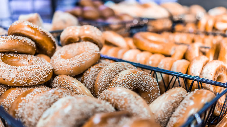 Bagels in baskets