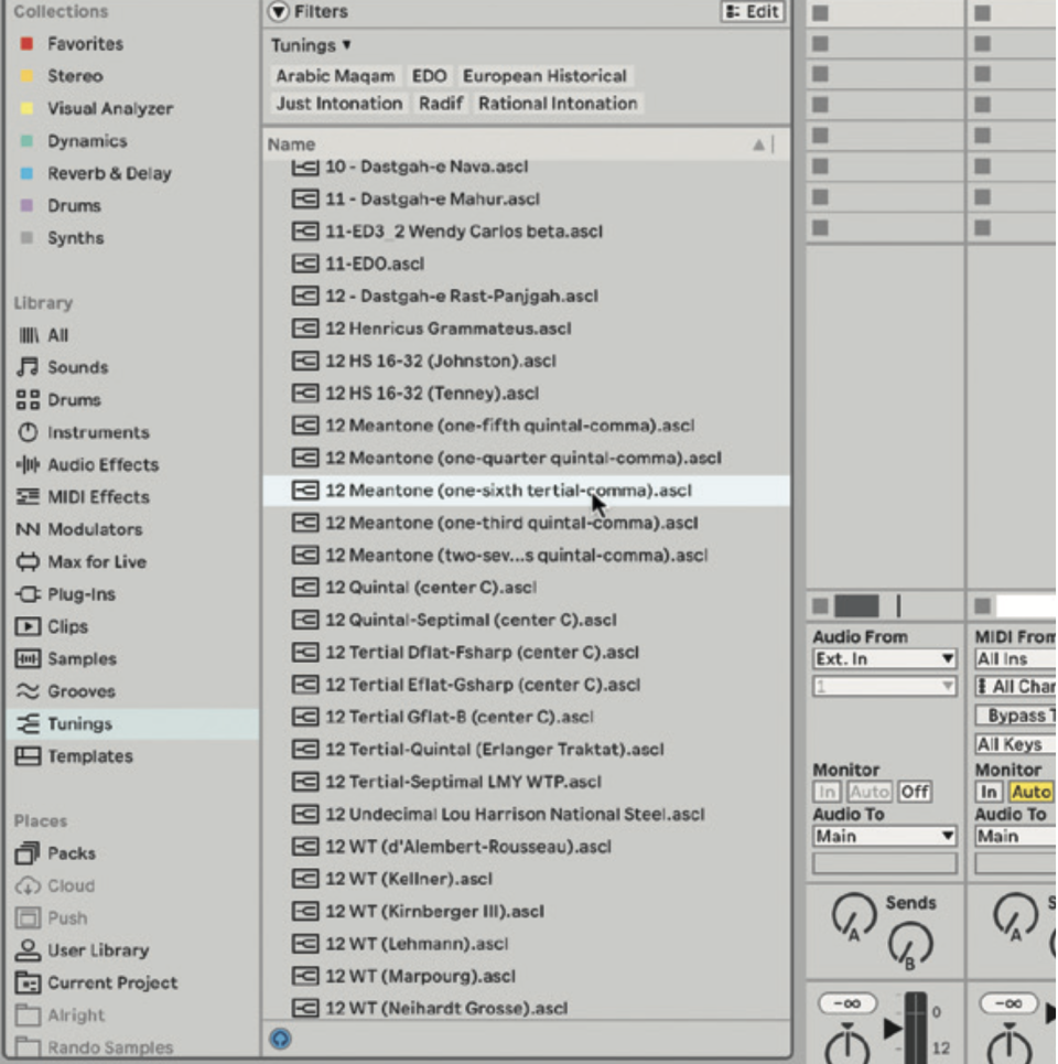 Using tunings in Ableton Live 12 no.1