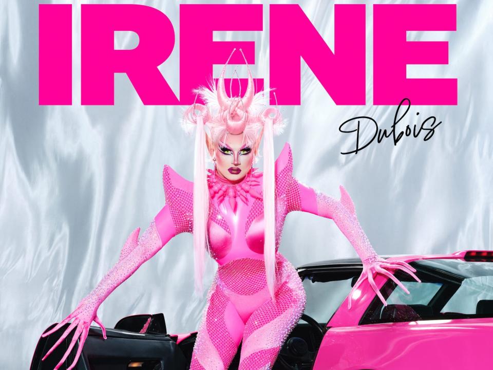 Irene Dubois poses for her "RuPaul's Drag Race" season 15 headshot in a pink bodysuit and pink wig.