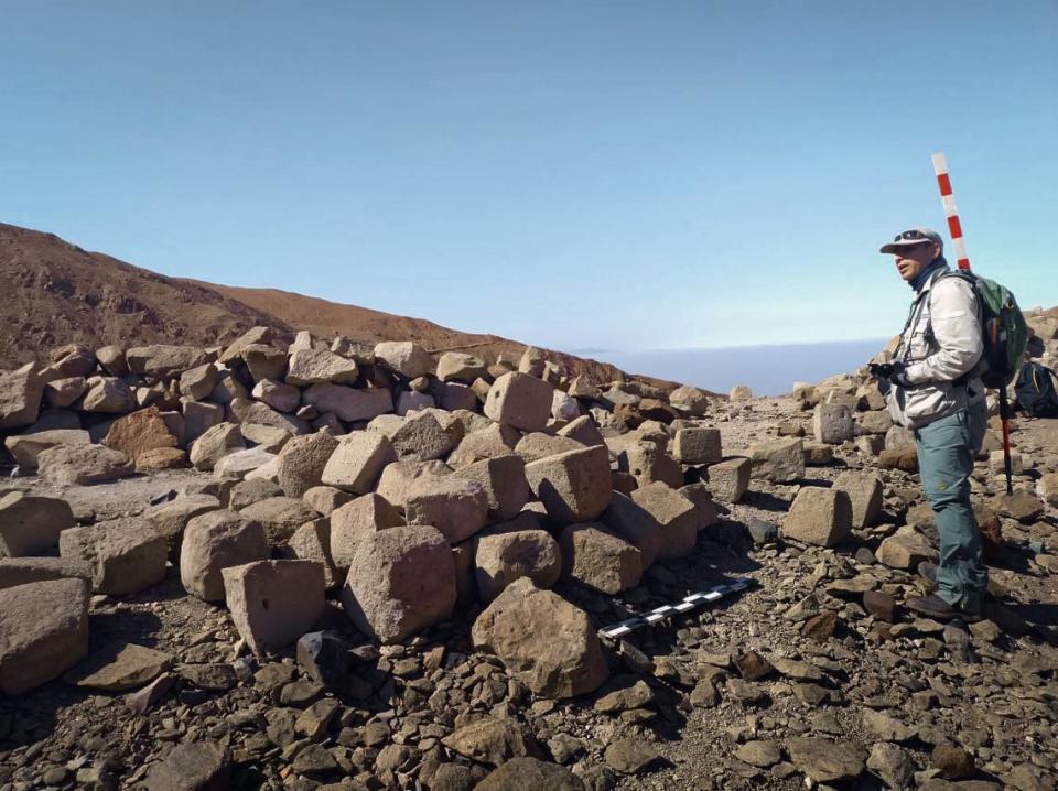 Some of the cut and carved stones at the Inca quarry site.