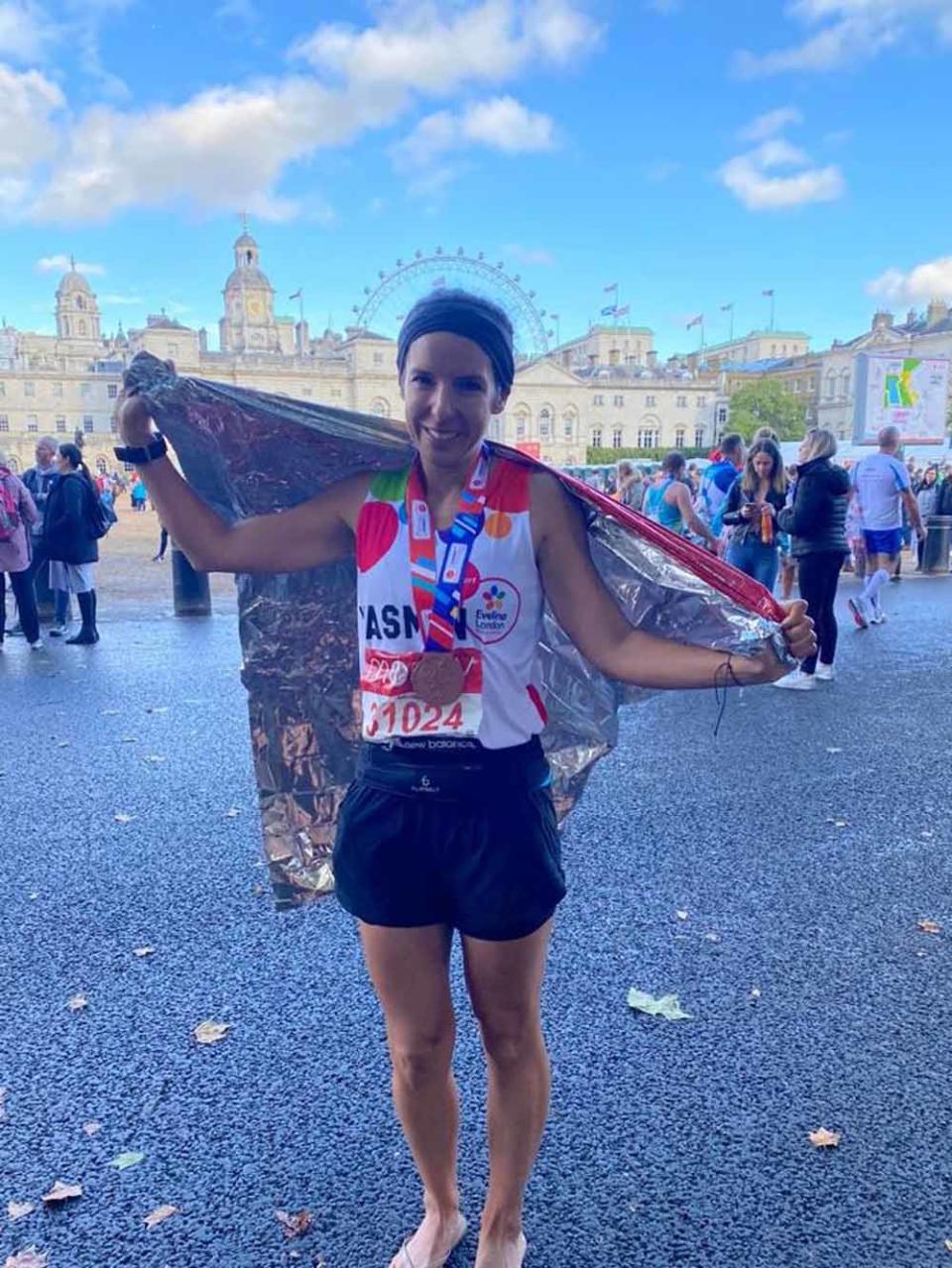 Yasmin ran the London Marathon to raise money for the hospital that saved her son’s life. (Collect/PA Real Life)