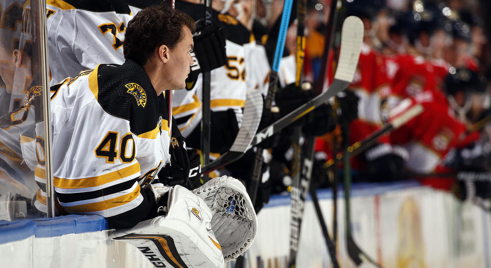 Although he'll only be 34 years old after next season, Tuukka Rask of the Boston Bruins recently hinted he may hang his pads up when that time comes. (Eliot J. Schechter/NHLI via Getty Images)