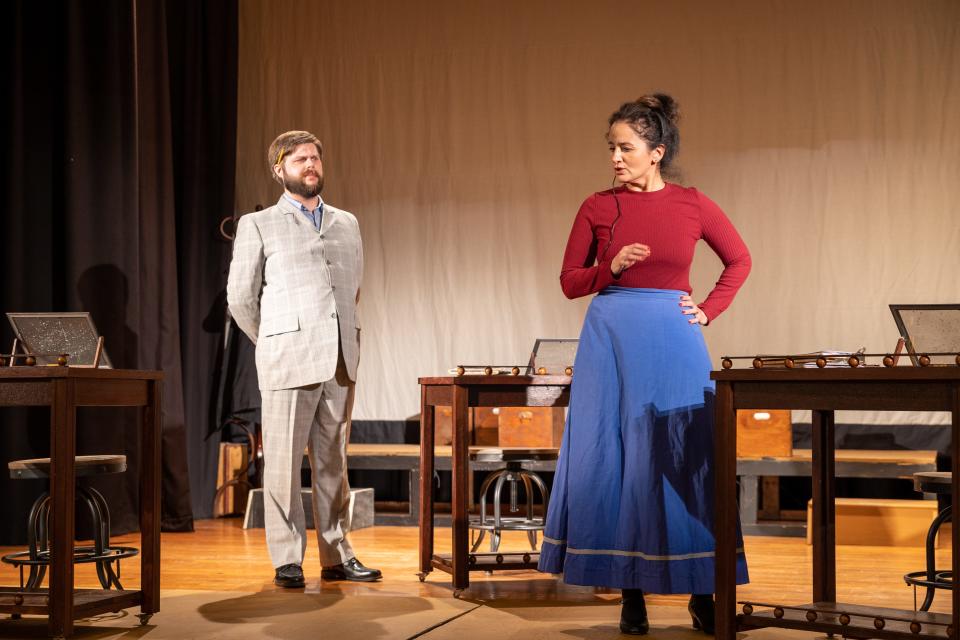 Performing in "Silent Sky" are Andrew Devine, of Norwell; and Karin Henderson, of Plymouth.