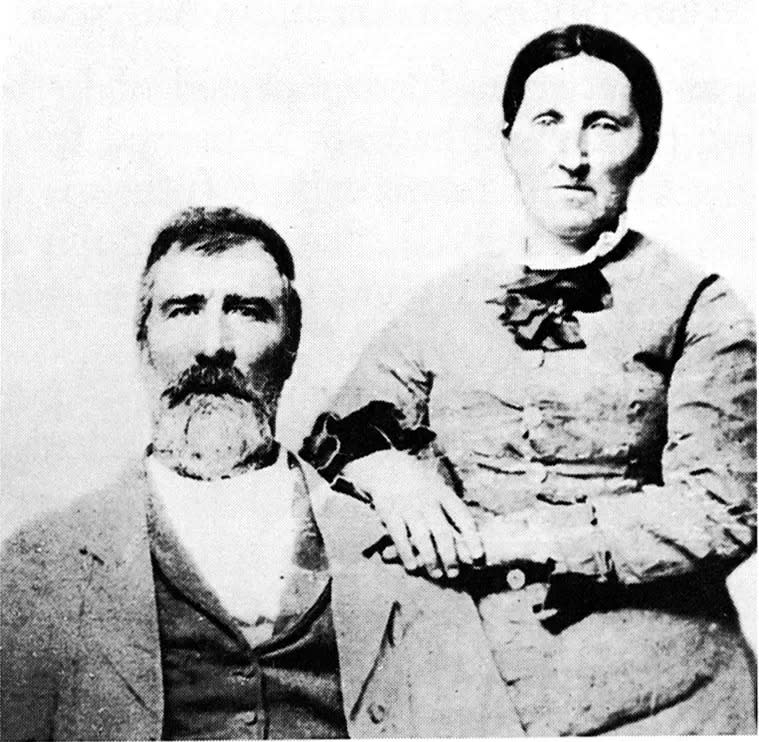 John L. Gregg, Tempe's first doctor, poses in this 19th-century photograph with his wife, Mollie.