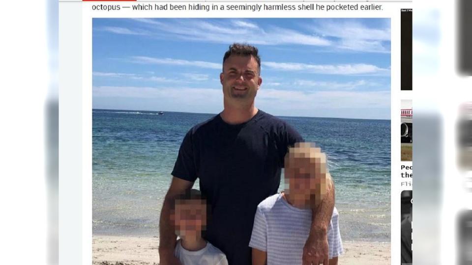 澳洲一家人到海灘遊玩，沒想到撿到藏有劇毒章魚的貝殼。圖／翻攝自《太陽報》